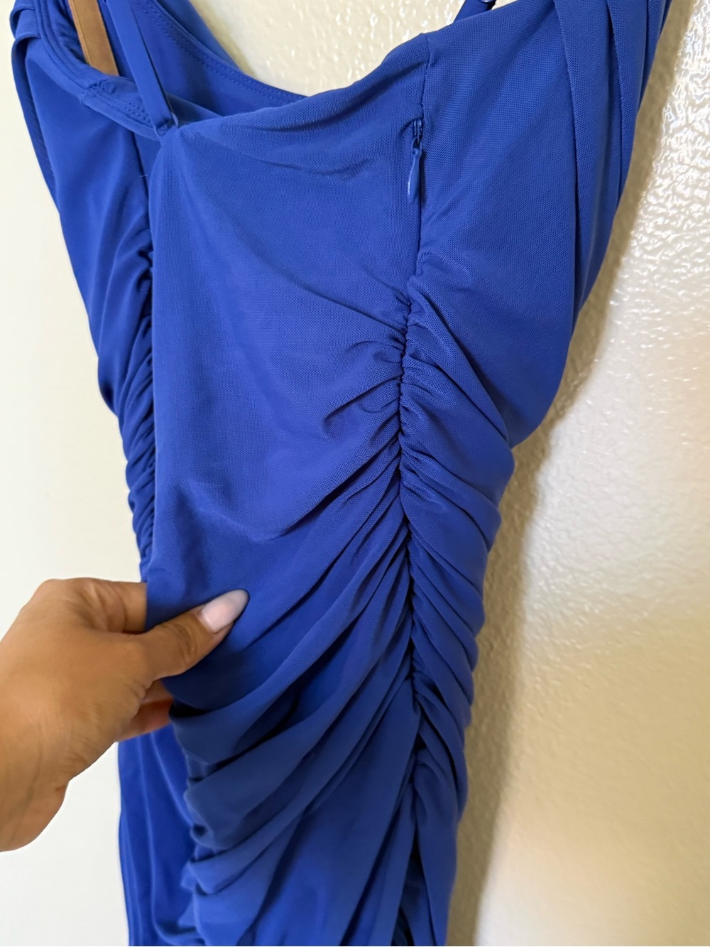 Shapellx Womens M Royal Blue Shapewear Bodycon Midi Dress Ruched Tummy Control - Picture 9 of 15